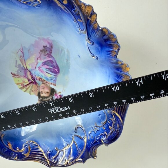 JPF Germany Japanese Geisha Bowl Decorative Porcelain Cobalt Blue Gold Gilt Home - Picture 9 of 15